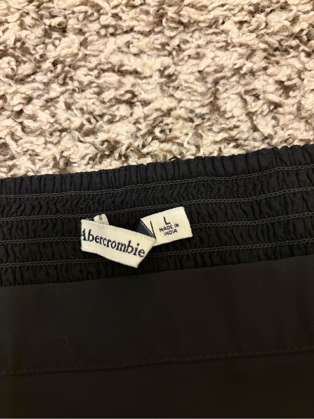 Abercrombie & Fitch Black Long-Sleeve Square-Neck Peplum Crop Top - Picture 2 of 3